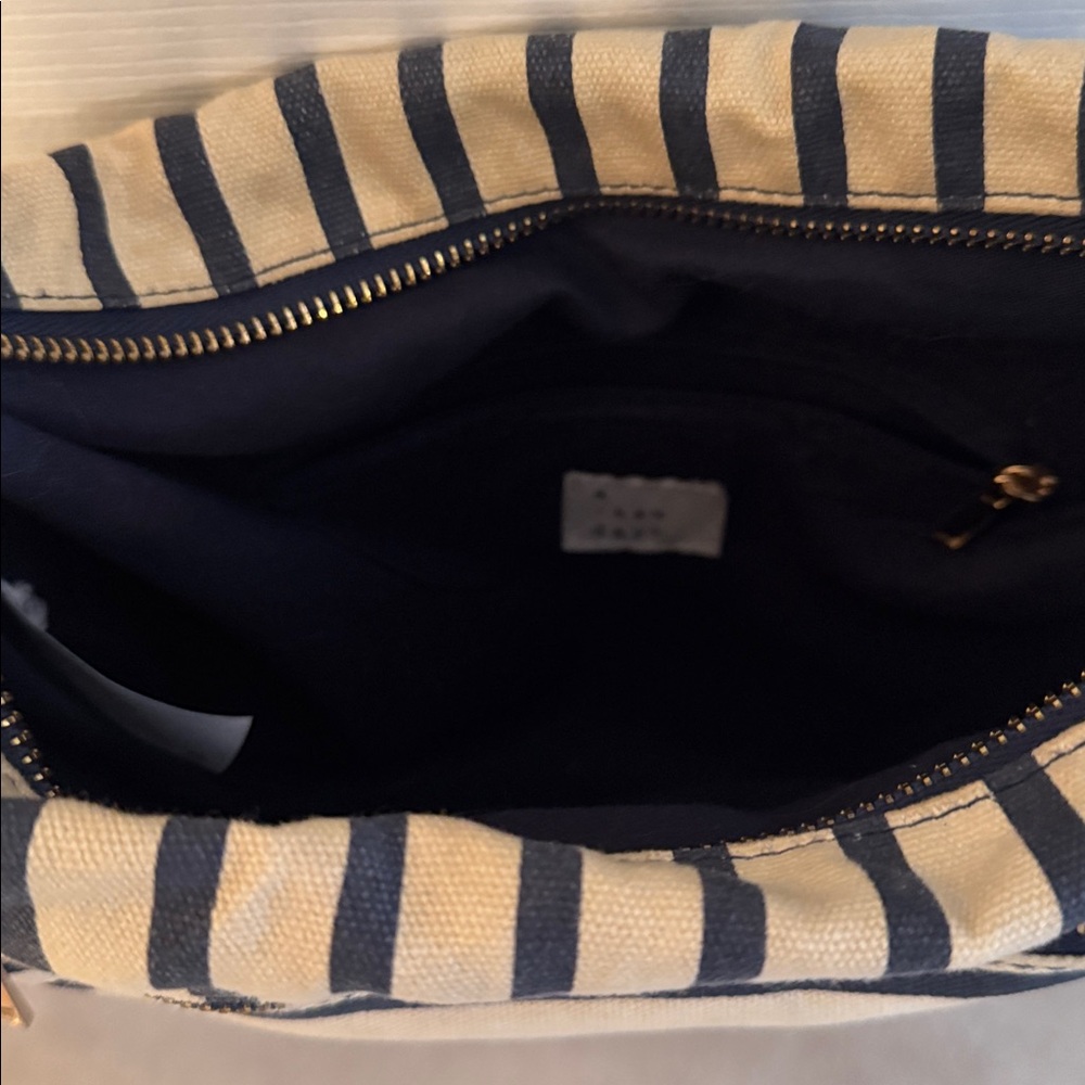 A new day blue and cream colored striped crossbody purse - Picture 5 of 5